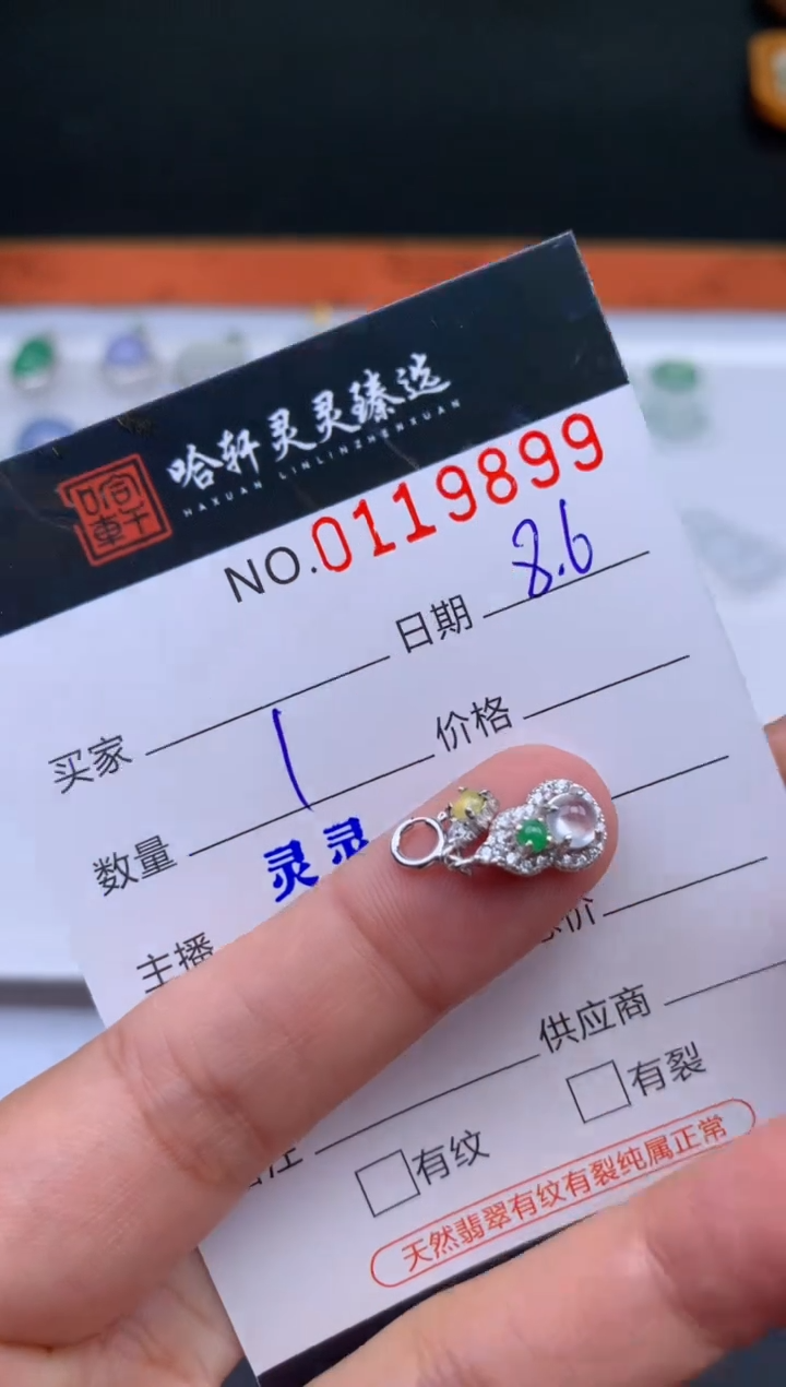 翡翠未镶嵌吊坠(不含链)哈轩  挂件1