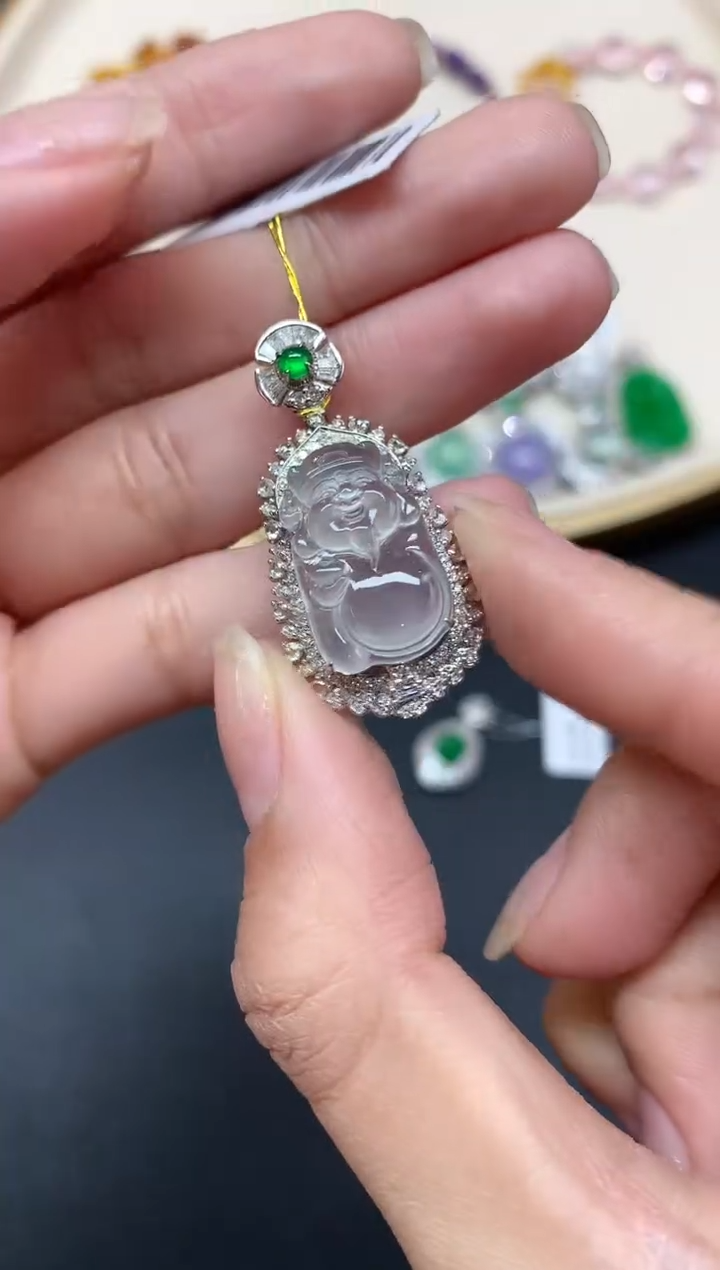 【闪购商品】翡翠吊坠(不含链)18K金镶嵌A237|19800