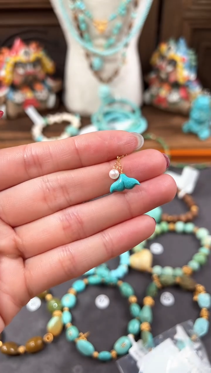 【闪购商品】绿松石提溜18K金镶嵌绿松石提溜