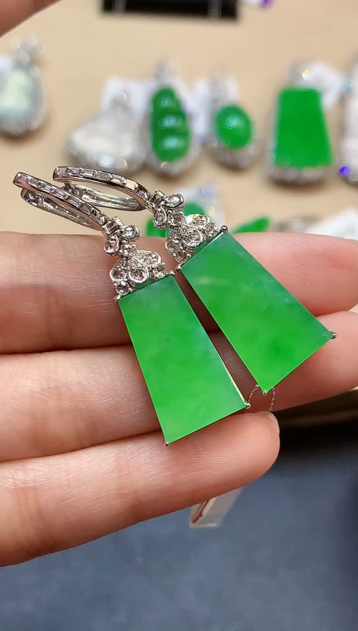 【闪购商品】翡翠耳饰18K金镶嵌2838   