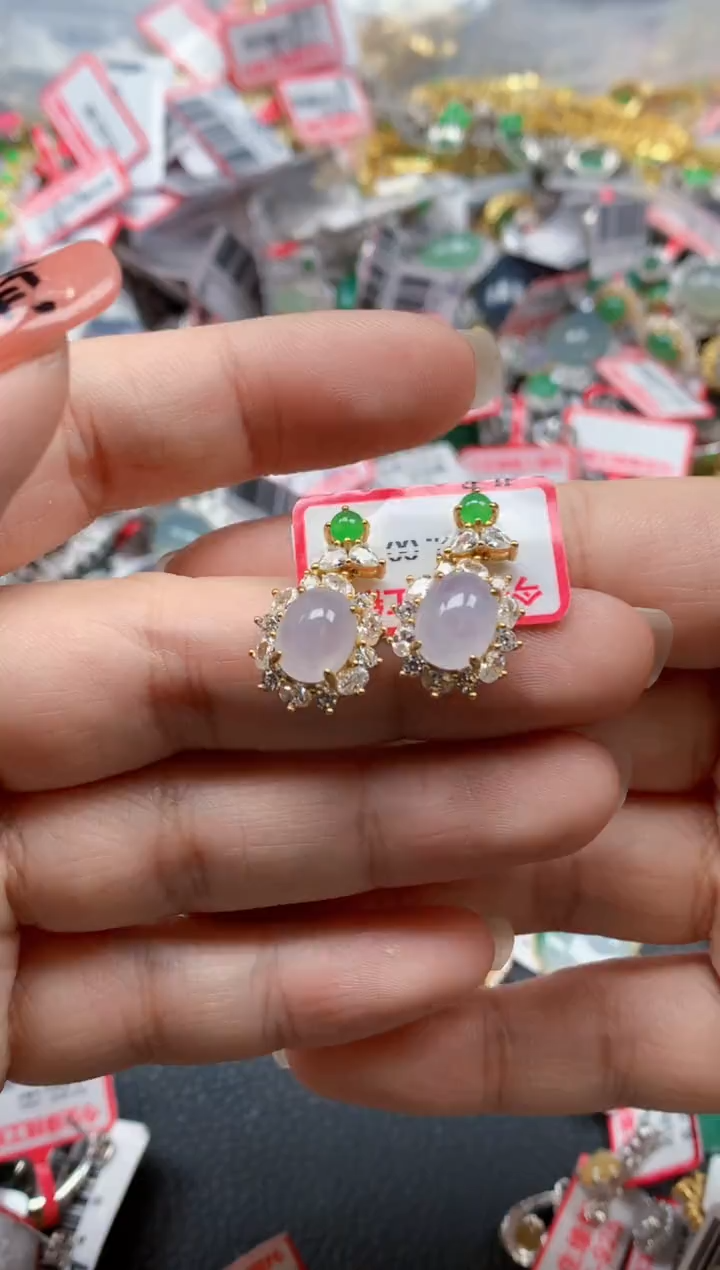 银S925镶嵌戒指翡翠天然A货缅甸翡翠