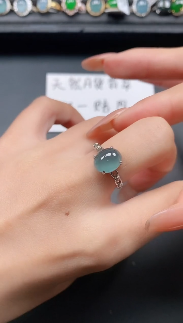 银S925镶嵌戒指翡翠11