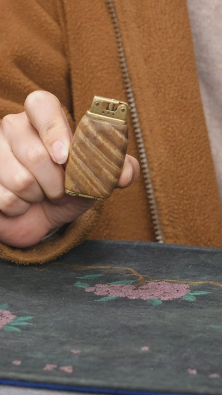 【闪购商品】金丝楠古沉高抛满花金丝楠打火机