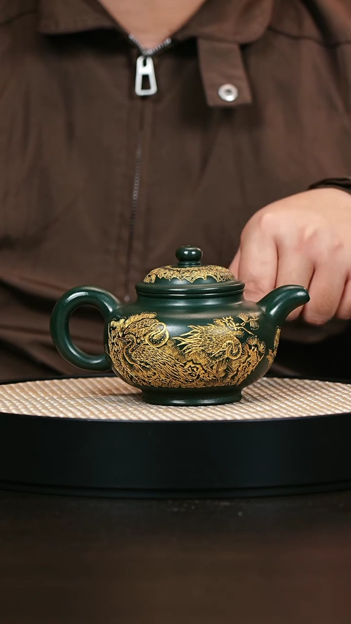 茶壶紫砂掇只 绿泥