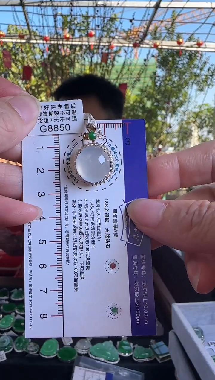 【闪购商品】翡翠颈饰18K金镶嵌G8850冰蛋面吊坠