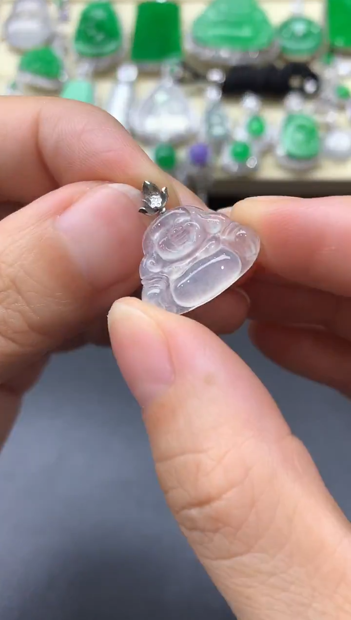 颈饰18K金镶嵌翡翠404-中国好珍宝