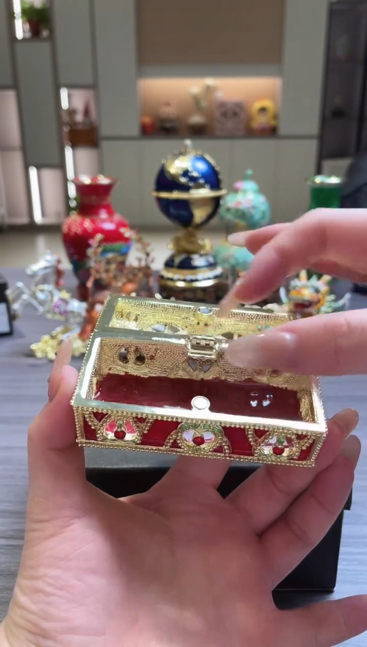 摆件七宝烧珐琅彩首饰盒