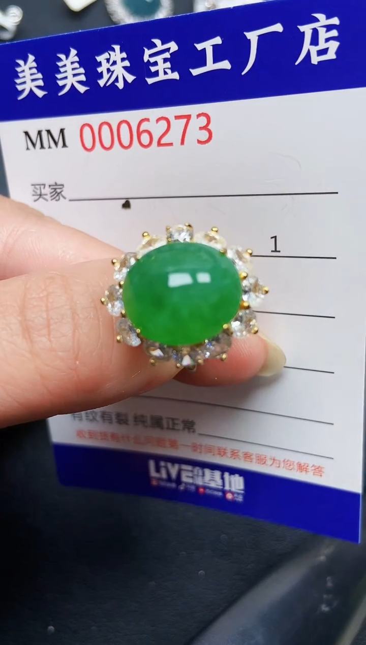 翡翠银S925镶嵌颈饰6273