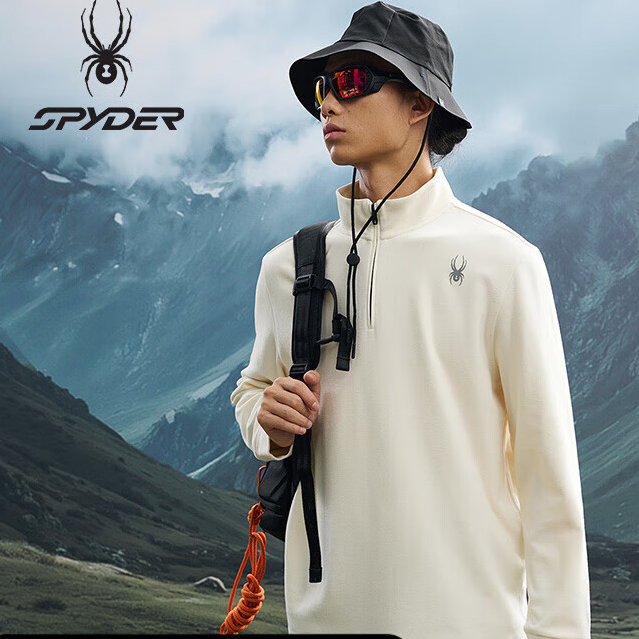 SPYDER秋冬新品男子休闲运动长袖防风德绒保暖立领T恤25EF417M