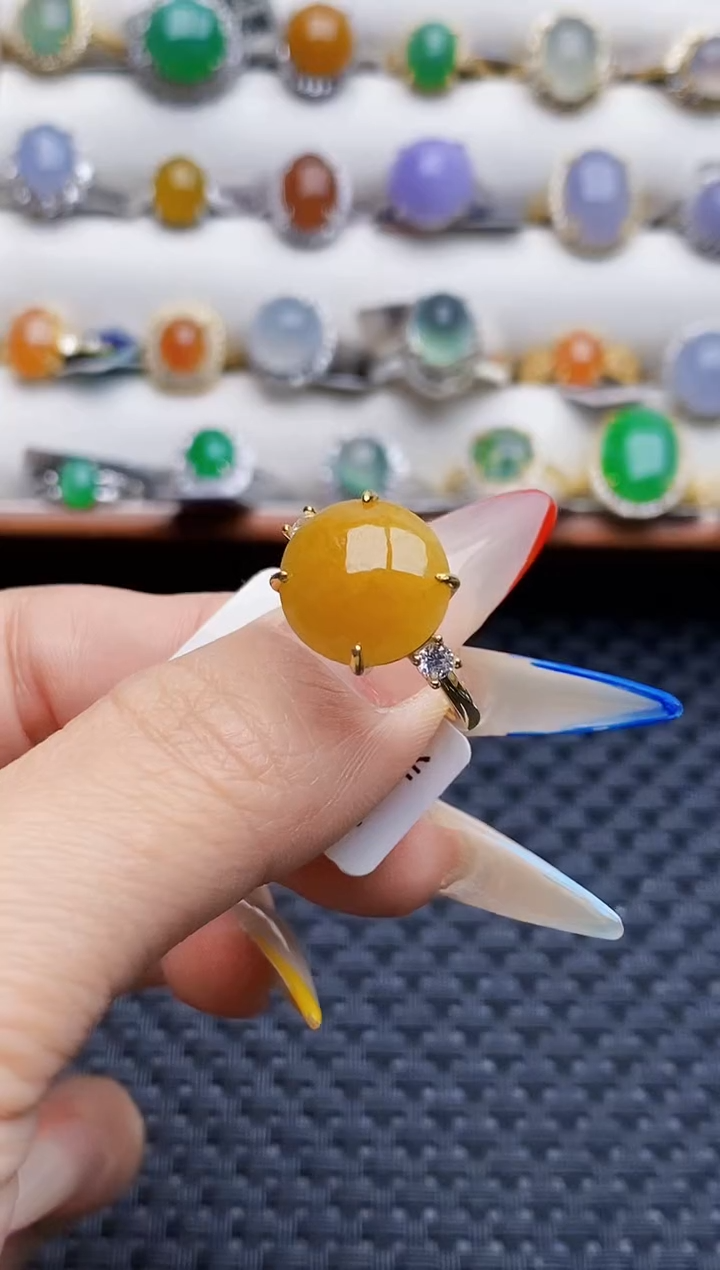 银S925镶嵌戒指翡翠0052