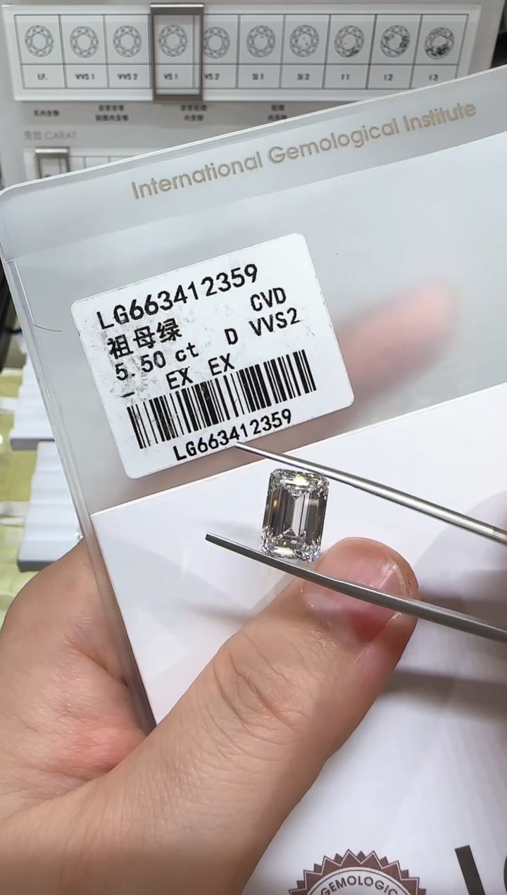 未镶嵌实验室培育钻石5.50ct 先鉴赏，再定制！