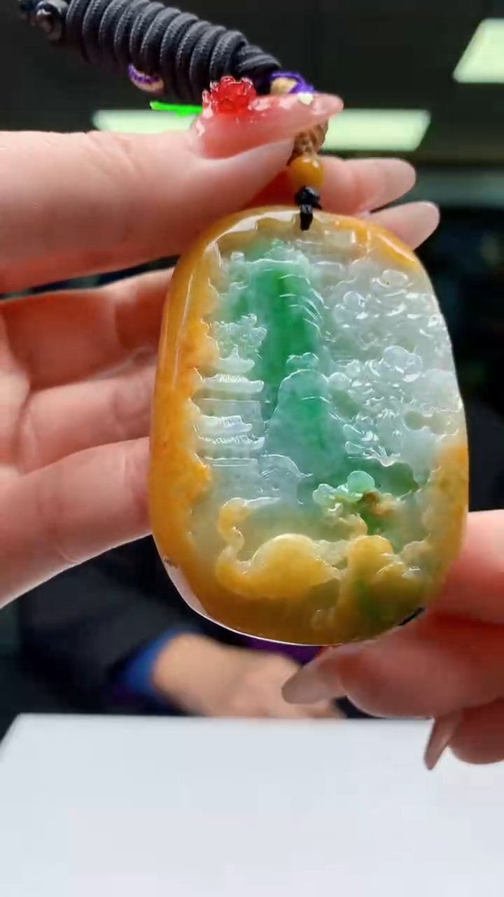 【闪购商品】定制翡翠未镶嵌1052ry-毛货挂件46