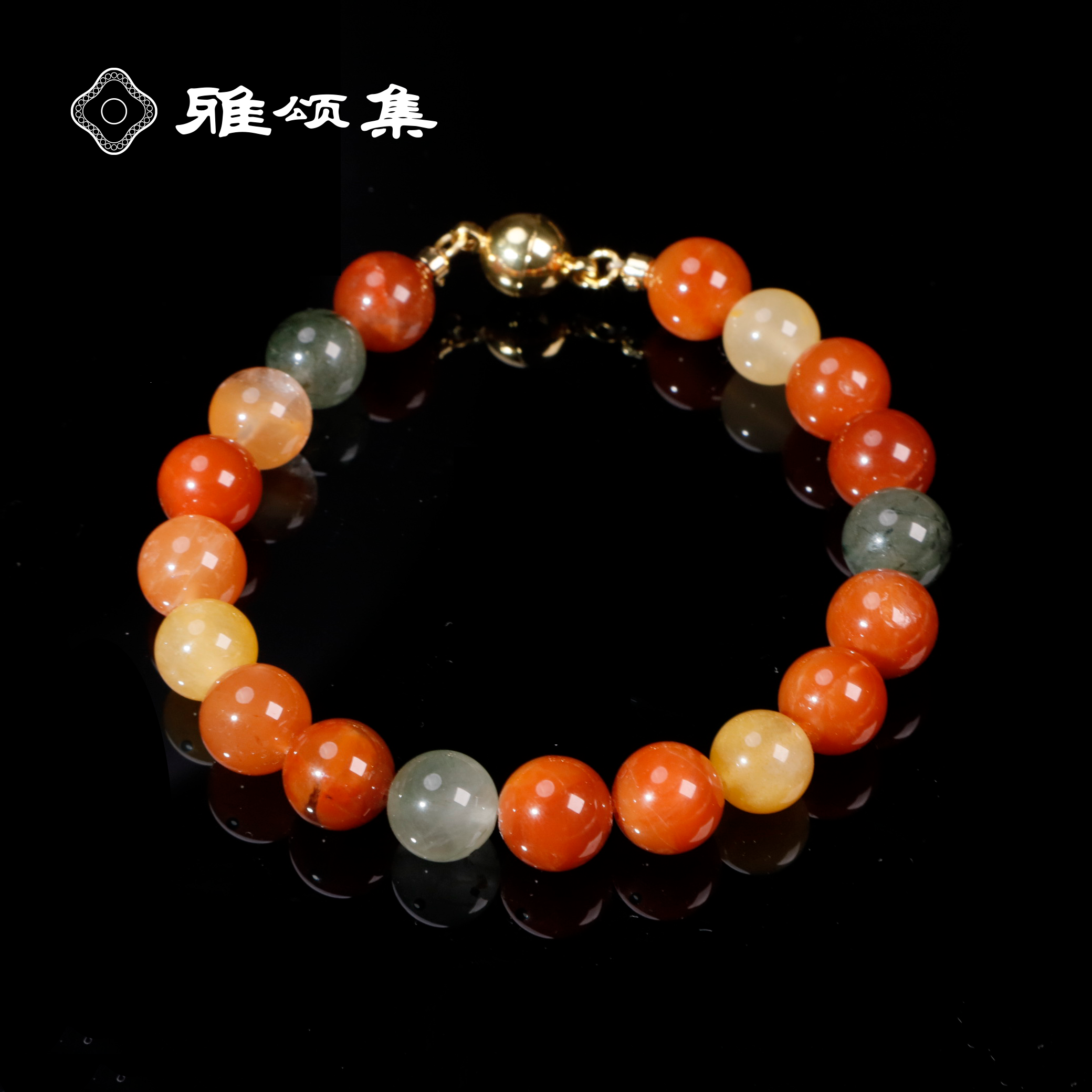 雅颂集天然水晶福禄寿兔毛水晶手串花花同款百搭G3802