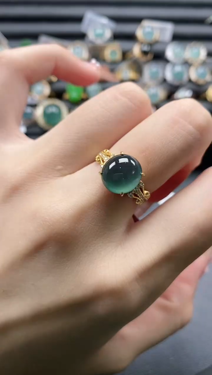 【闪购商品】翡翠戒指银S925镶嵌11111