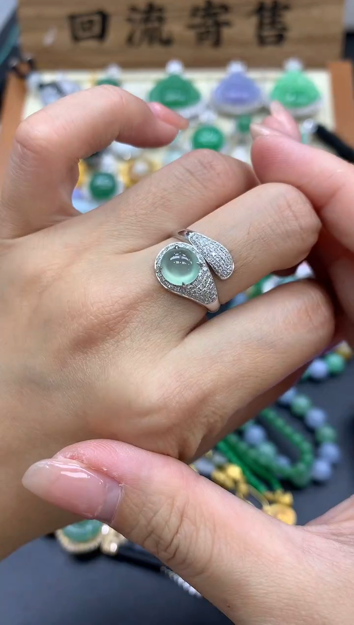 【闪购商品】翡翠戒指18K金镶嵌326-中国好珍宝