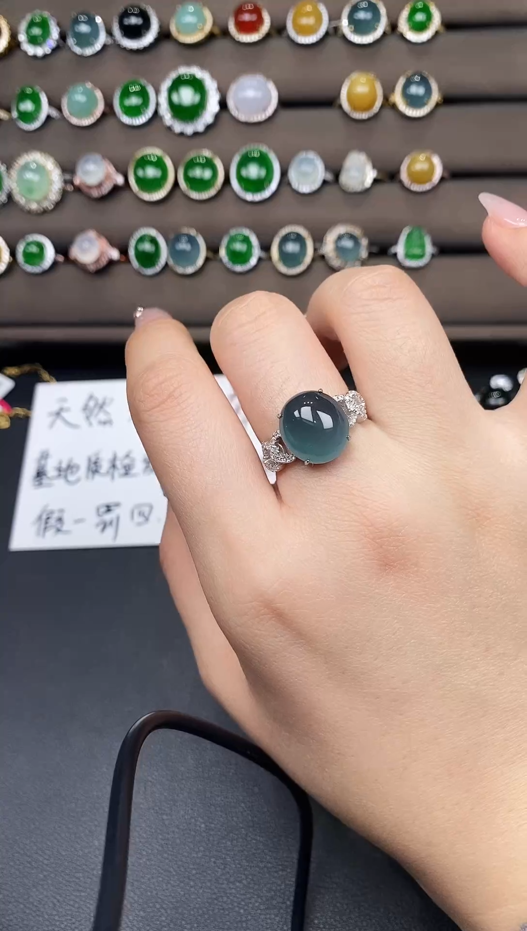 银S925镶嵌戒指翡翠111