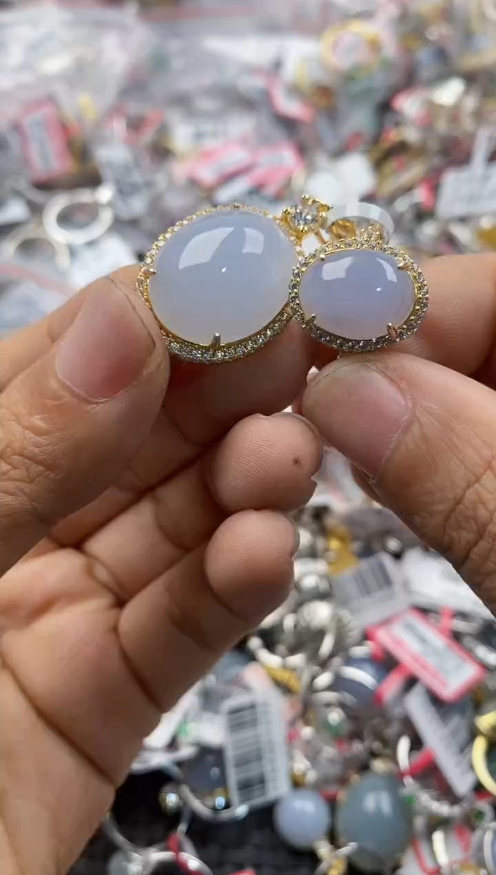 银S925镶嵌戒指翡翠999               7