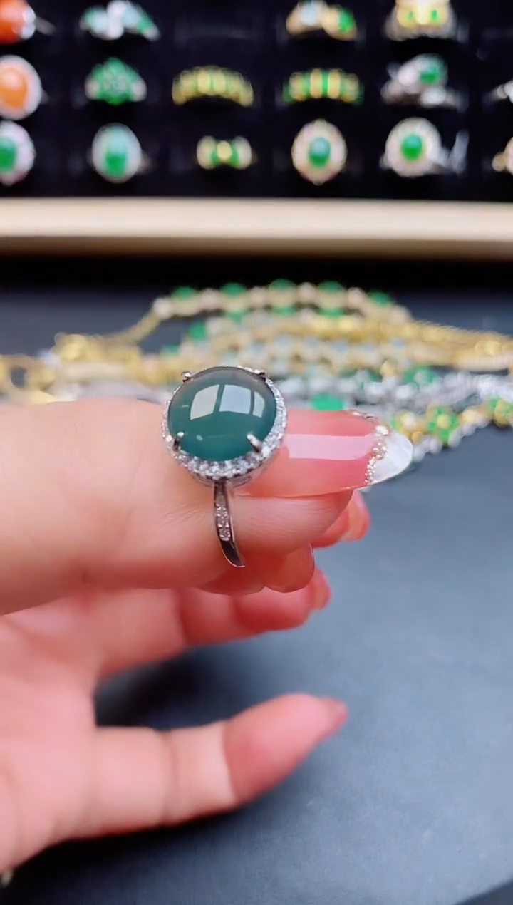 【闪购商品】翡翠戒指银S925镶嵌5080505