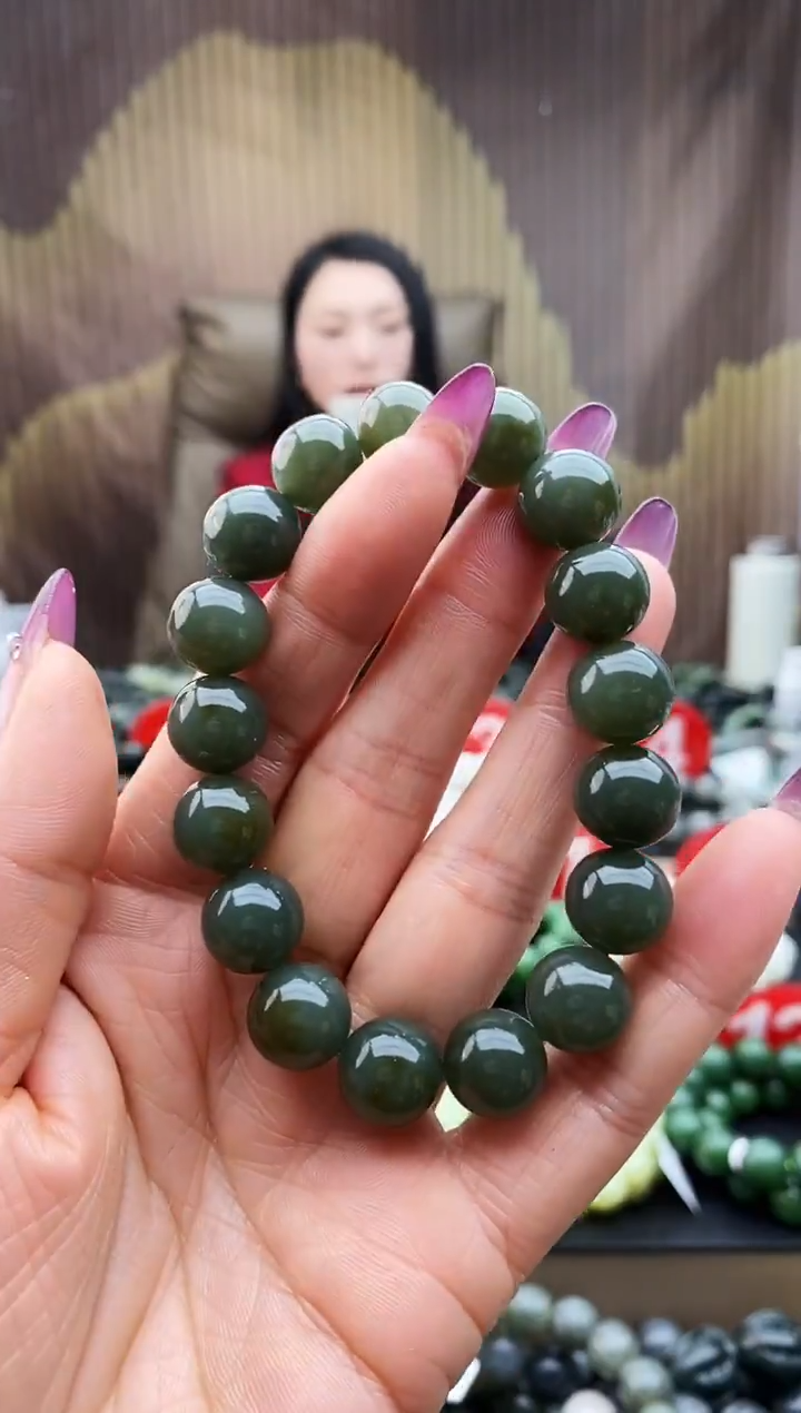 未镶嵌手串和田玉冥且末蓝12