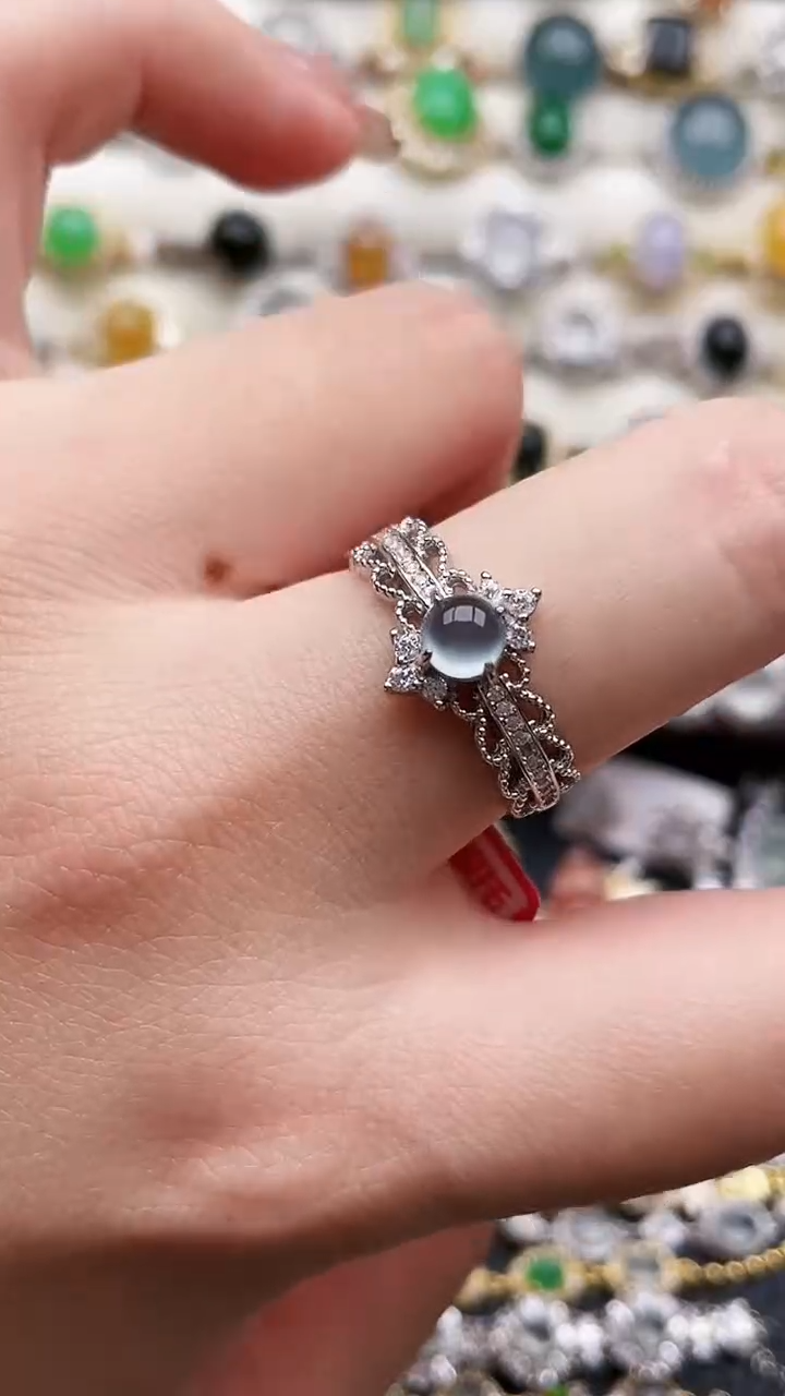 银S925镶嵌戒指翡翠12