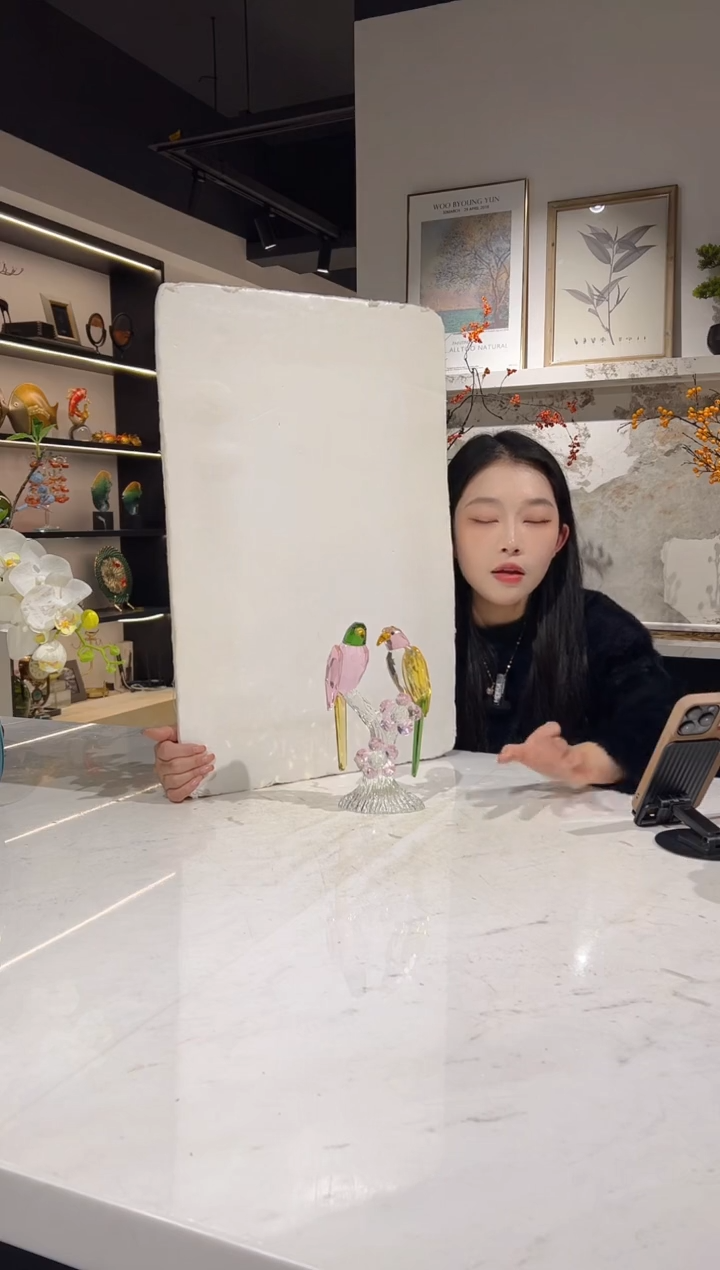 【闪购商品】人造水晶双支小喜鹊