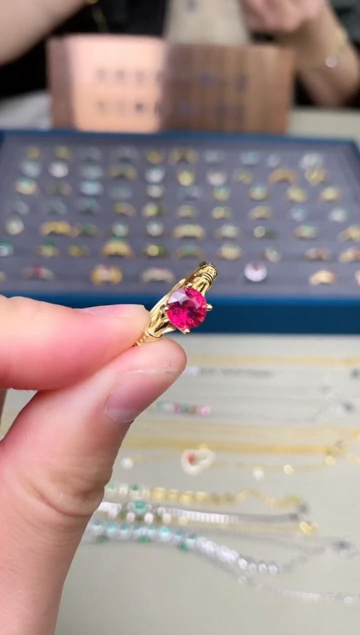 【闪购商品】碧玺戒指银S925镶嵌戒指