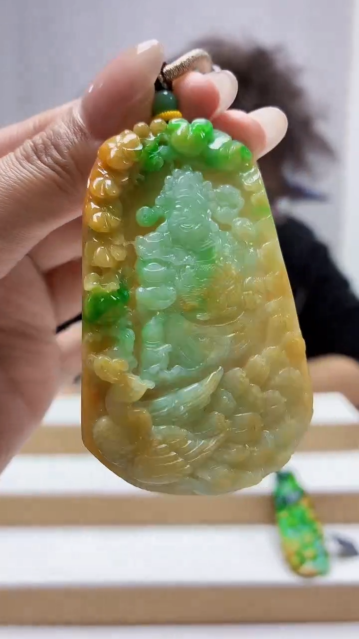 未镶嵌定制翡翠4688MM-毛货挂件97