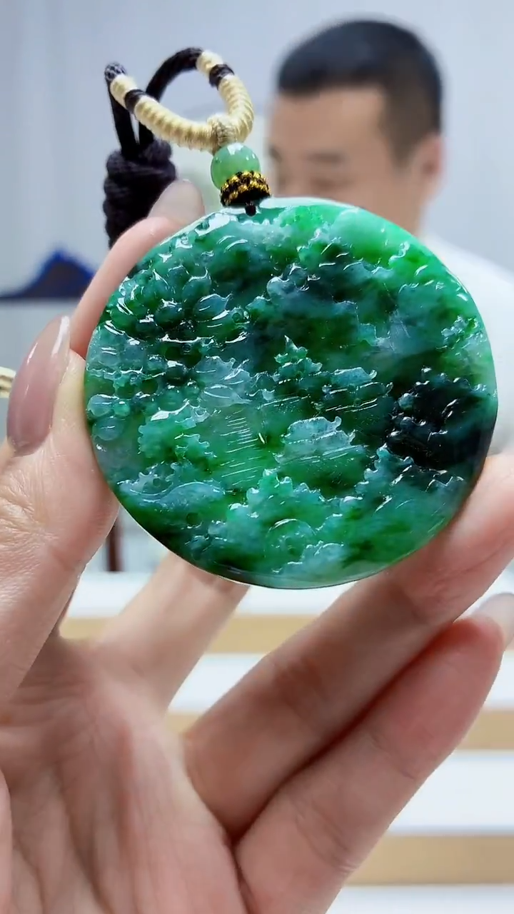 未镶嵌定制翡翠4898MM-毛货挂件189