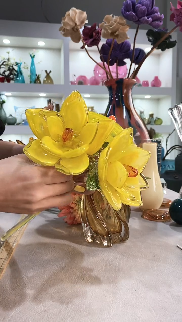 慕忆家手作琉璃花瓶3支