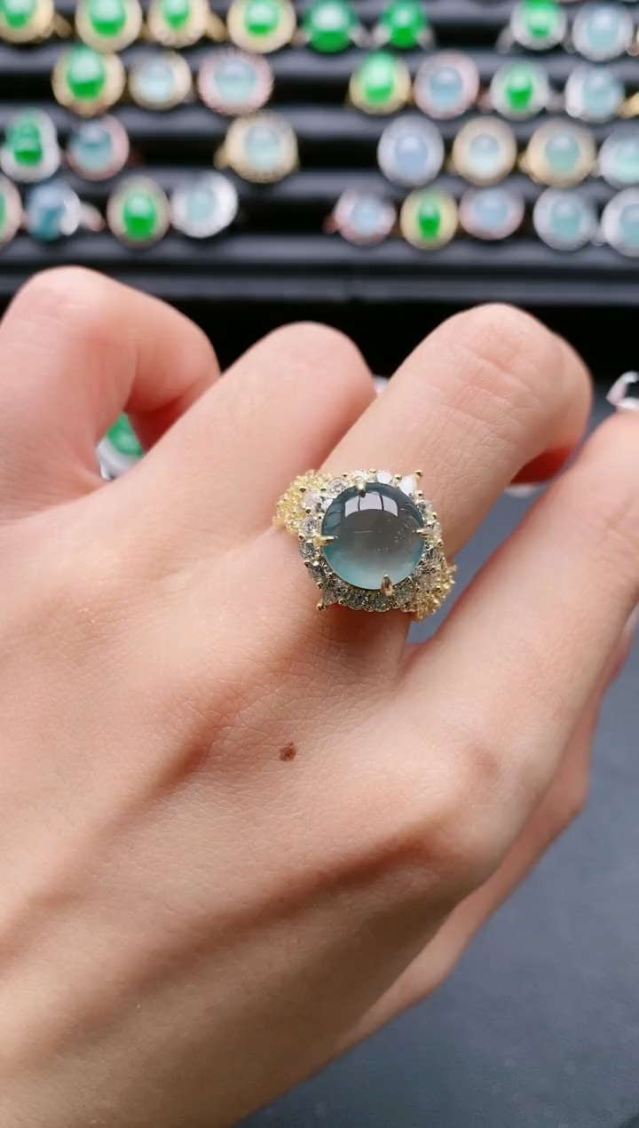 【闪购商品】翡翠戒指银S925镶嵌1111111