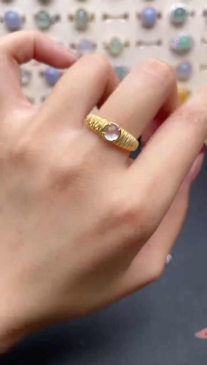 【闪购商品】翡翠戒指银S925镶嵌一物一证一礼盒