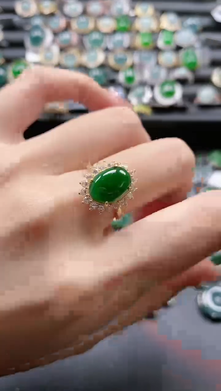 【闪购商品】翡翠戒指银S925镶嵌51511