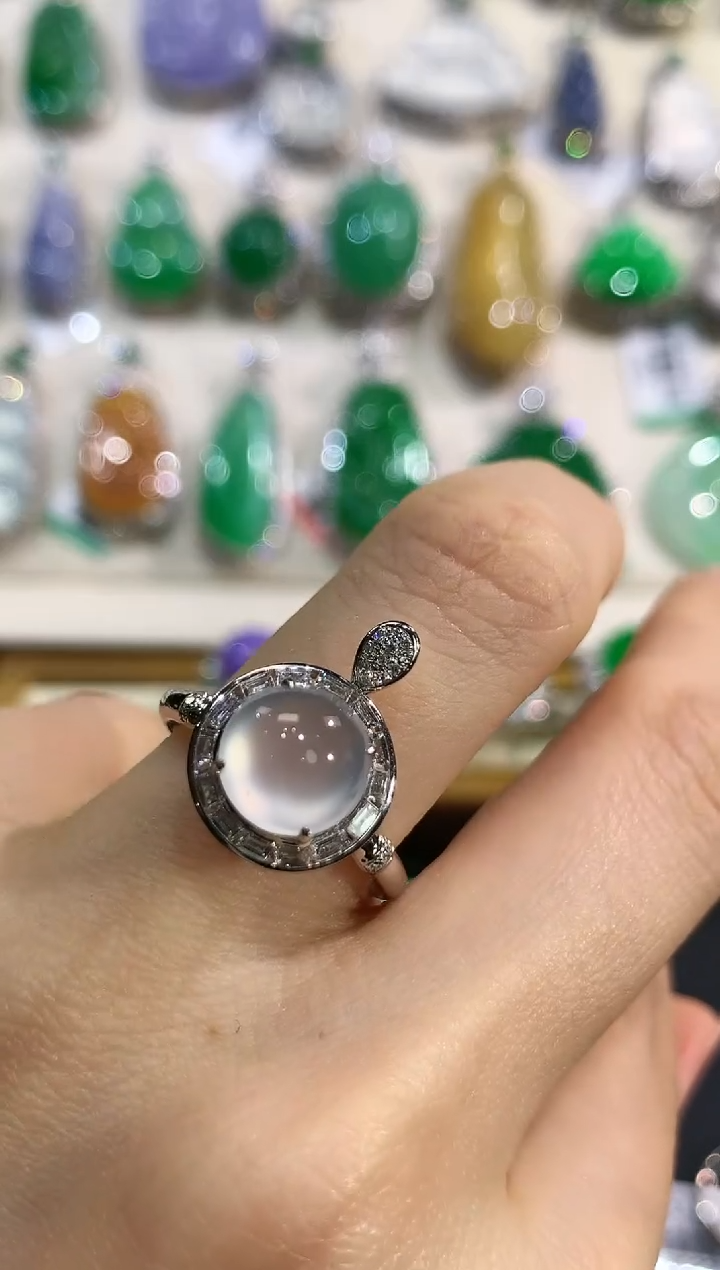 【闪购商品】翡翠戒指18K金镶嵌w43