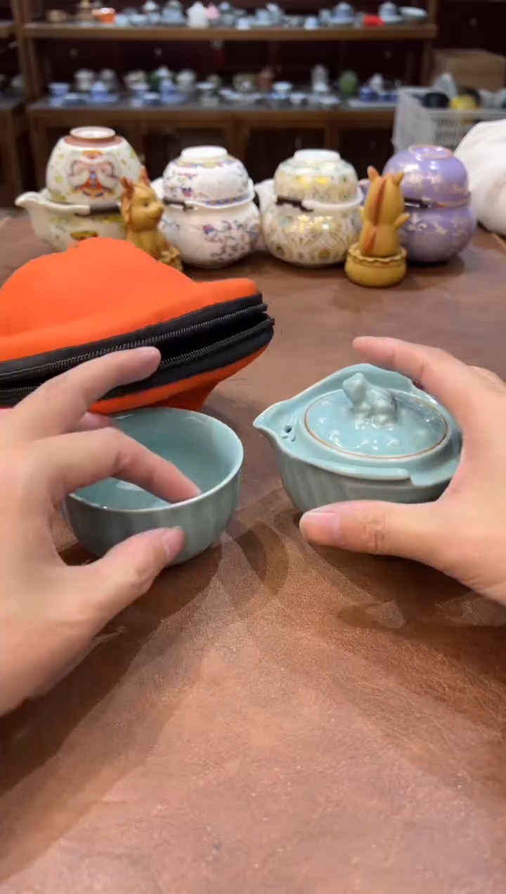 真的很便宜会开片的旅行茶具