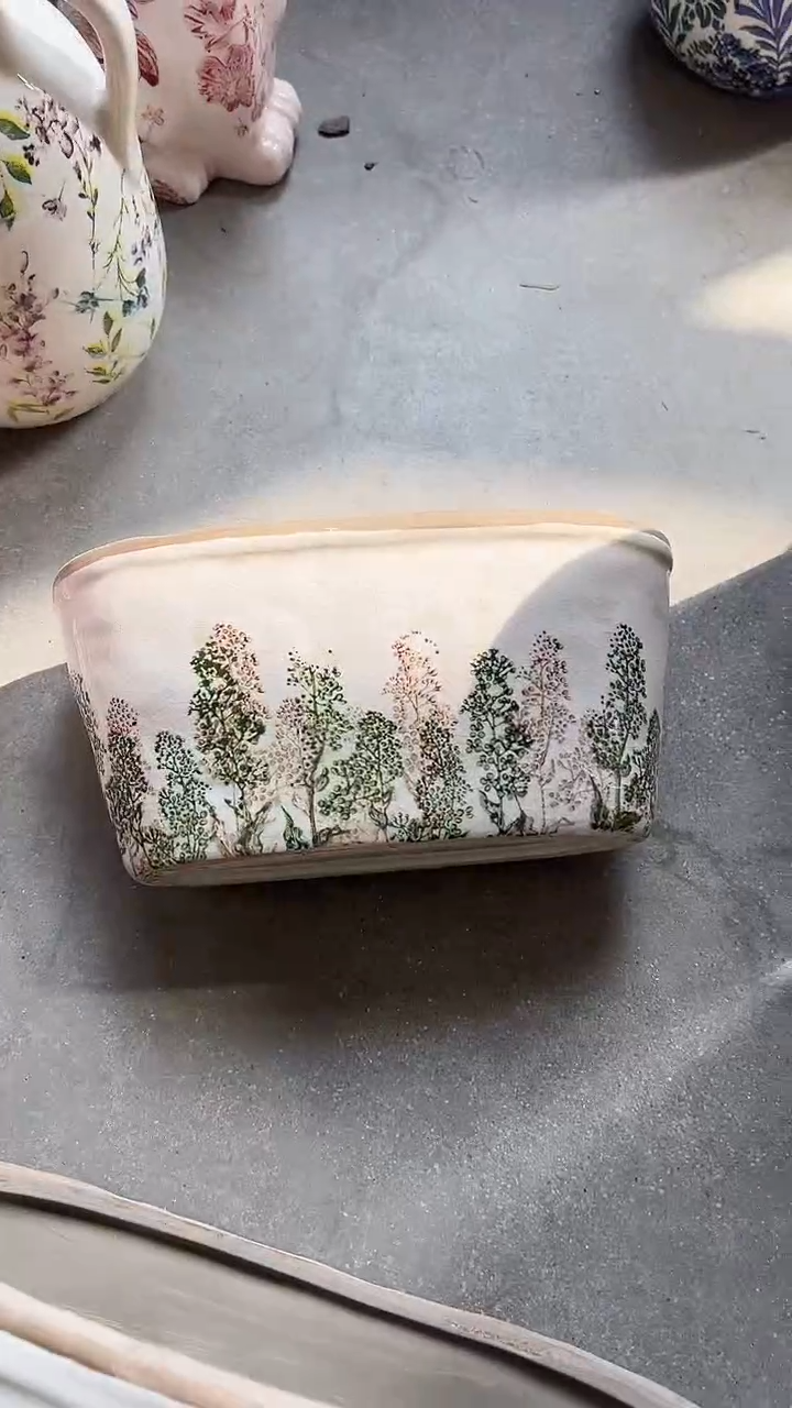 【闪购商品】陶瓷花盆高11cm内口20.5*8cm