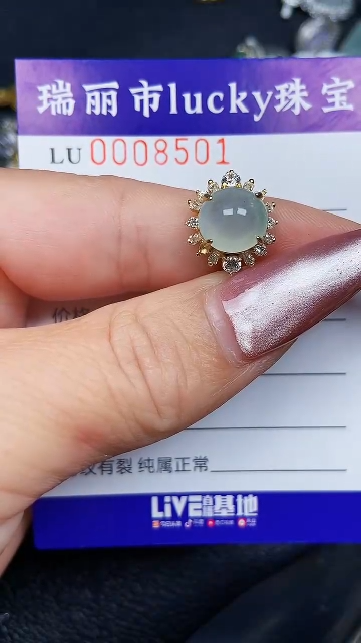 颈饰银S925镶嵌翡翠8501