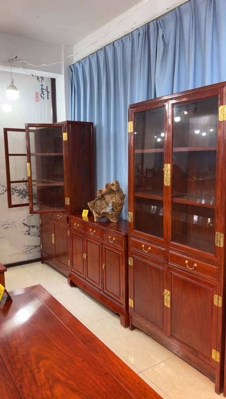 花梨木类家具一*刺猬书柜一对98*36*198