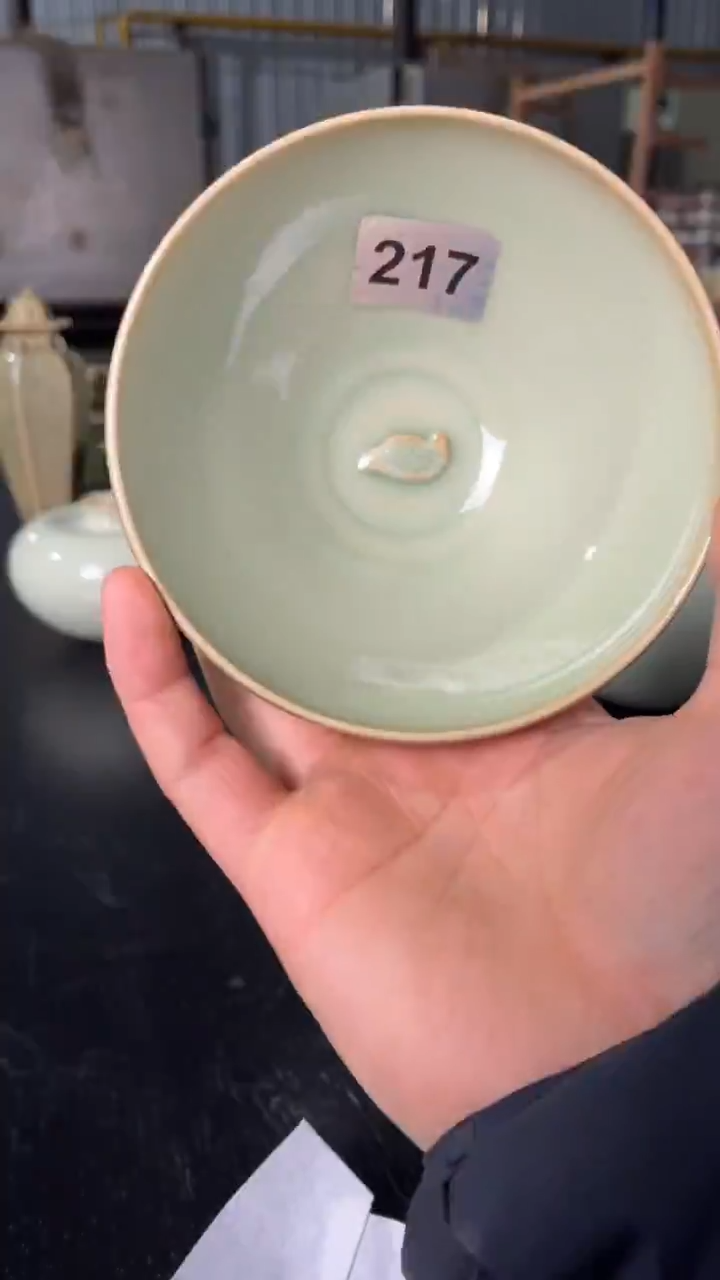 耀州窑仰山天青小碗微瑕217