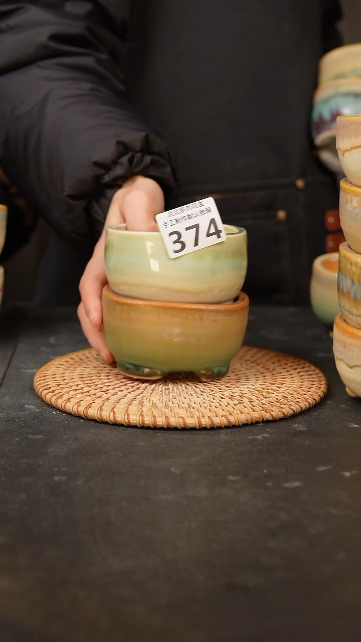 【闪购商品】瓷片景德镇手工陶瓷花盆