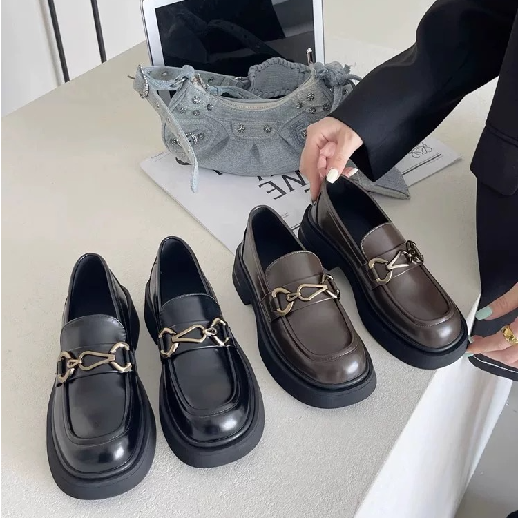 【大婷】乐福鞋女2025新款一脚蹬春季单鞋英伦玛丽珍鞋8A003-5