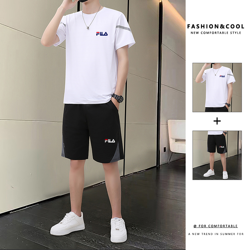 【一折专区】新款夏季情侣休闲运动套装男短袖透气两件套奥莱正品