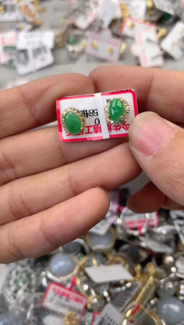 银S925镶嵌戒指翡翠999                6