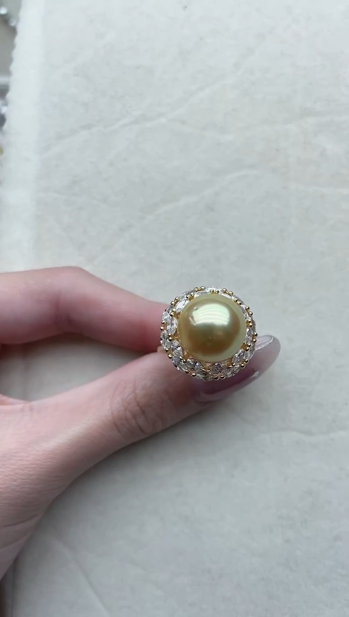 【闪购商品】海水珍珠戒指银S925镶嵌155