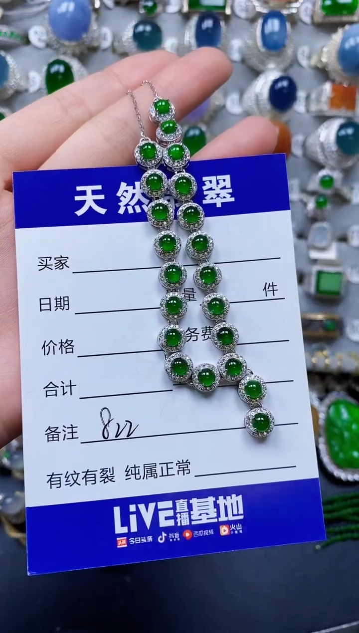 翡翠银S925镶嵌颈饰0822