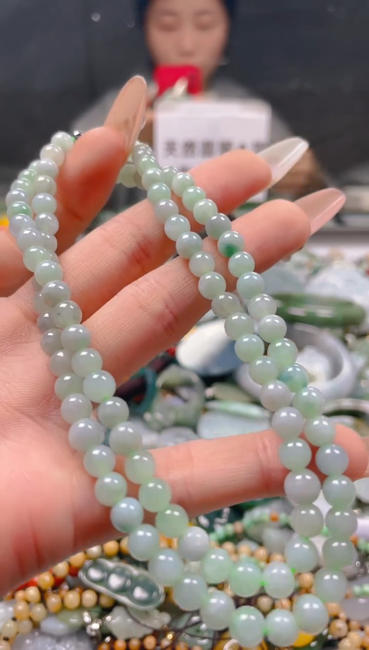 【闪购商品】翡翠颈饰未镶嵌5-6MM/N/翡翠A货一图一物