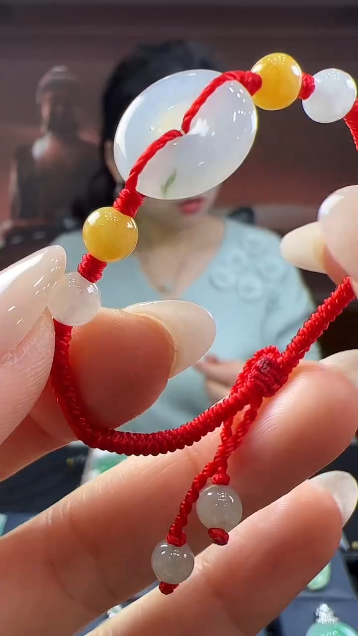 未镶嵌挂件翡翠儿童手绳