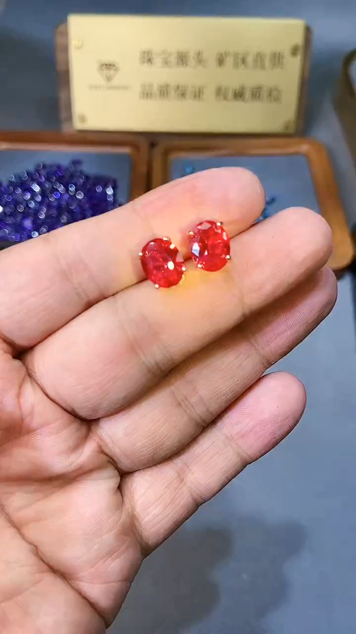 【闪购商品】红宝石耳饰银S925镶嵌354