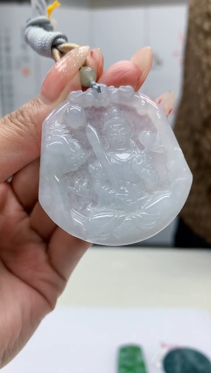 【闪购商品】定制翡翠未镶嵌4812MM-毛货挂件42