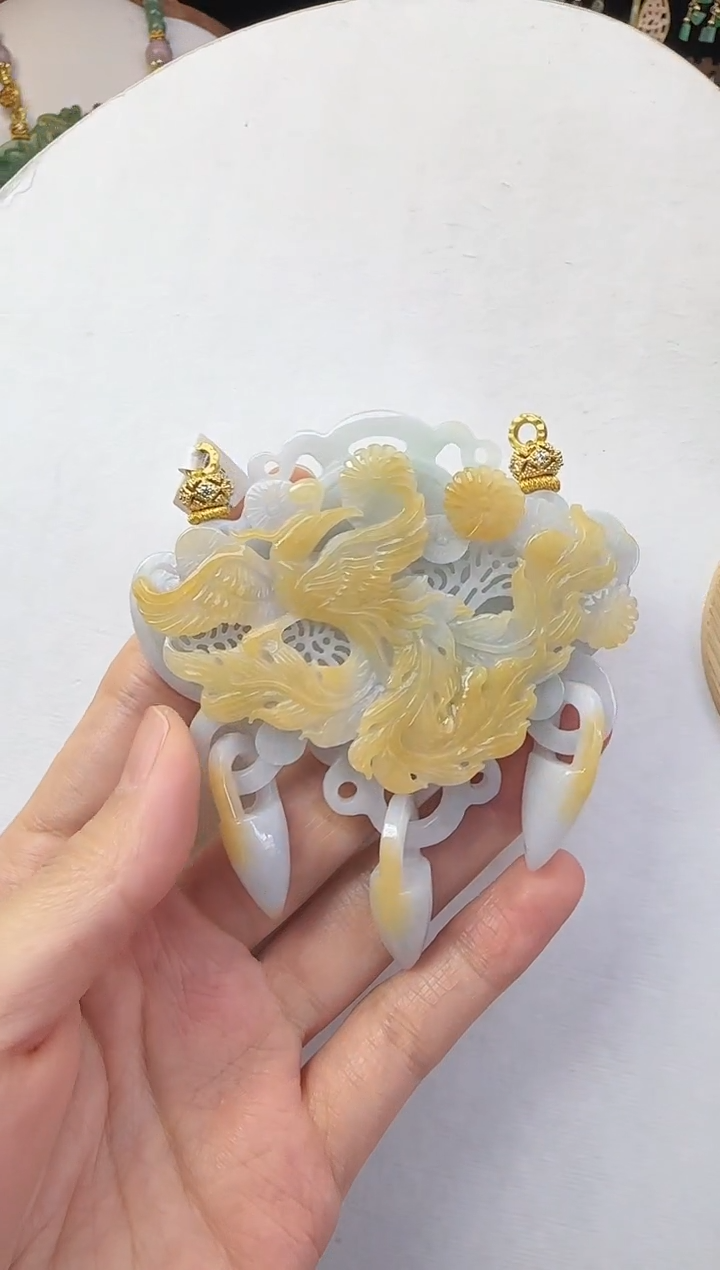 翡翠未镶嵌颈饰国风原创