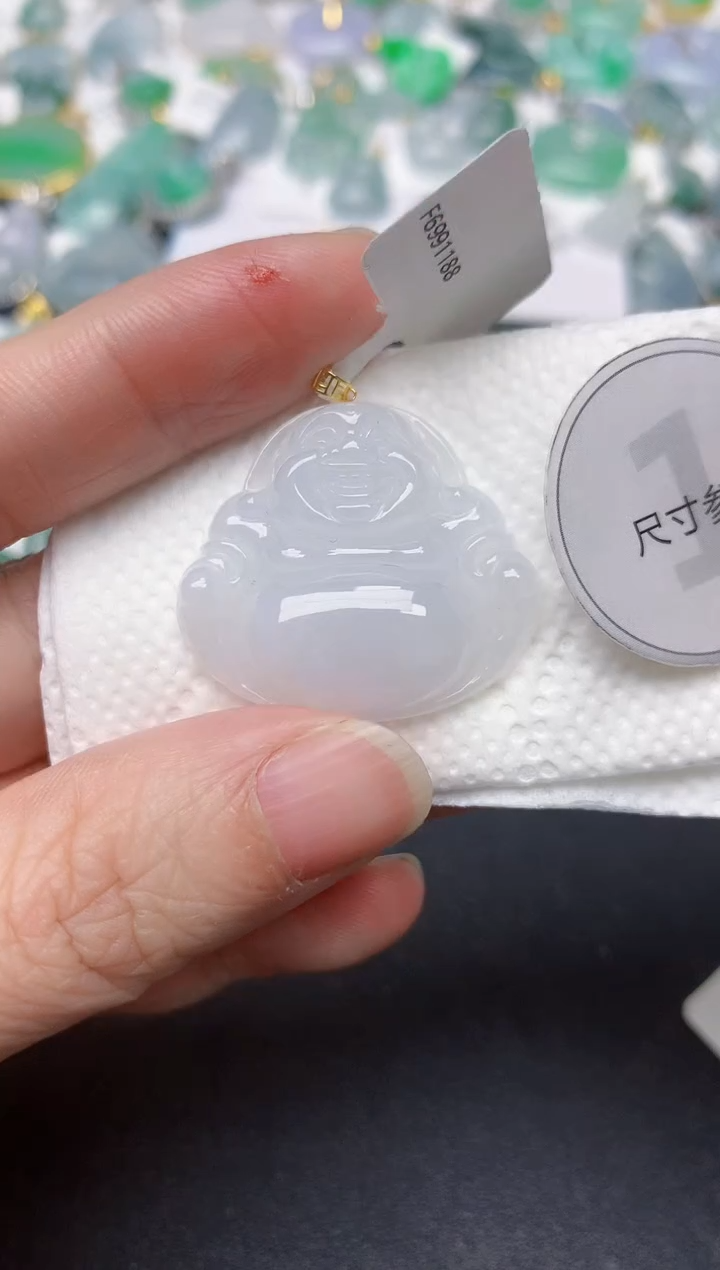 颈饰18K金镶嵌翡翠天然缅甸A货翡翠